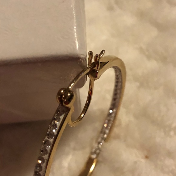 BaubleBar Gold Inside Out Genuine Crystal Hoop - Picture 3 of 3